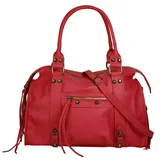 forty° Shopper, echt Leder, Made in Italy rot