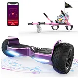 RCB Balance Scooter Kart Set, 8,5'' Off-Road SUV Hoverboard mit Sitz, Go-Kart, APP, Bluetooth lila
