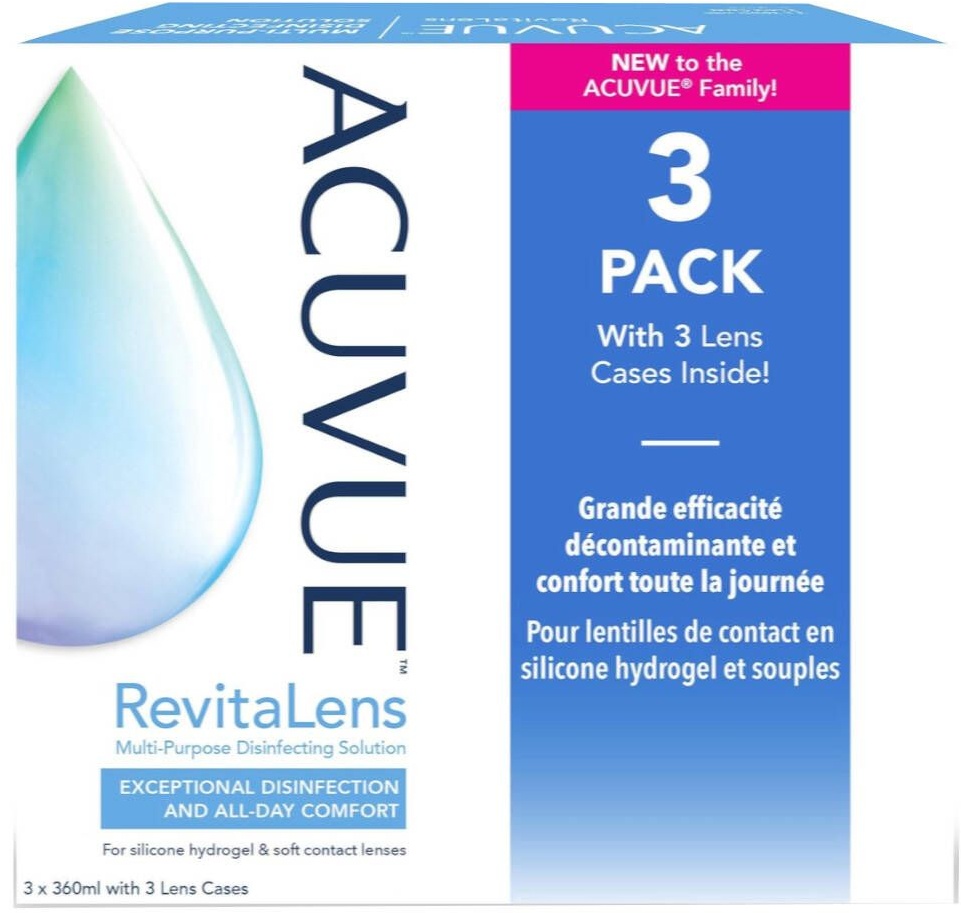 AcuvueTM RevitaLens Trio + 3 Lense Cases