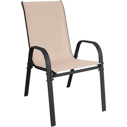 Stapelstuhl Metall - Textilen Farbe Anthrazit - Beige