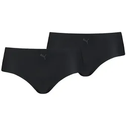 PUMA Damen Hipster, 2er Pack - Unterhose, nahtlos, Mikrofaser, einfarbig Schwarz S