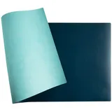 Exacompta Schreibunterlage Home Office aus zweifarbigem Kunstleder (Polyurethan), Blau, Tropisch 40 x 80 cm