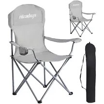 Relaxdays Campingstuhl 2er Set Grau/Silber