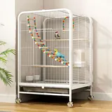 Flugkäfig für kleine Papageien DIY Indoor/Outdoor mit Rädern - Abnehmbares Tablett & Reise Vogelkäfig für Kanarienvögel, Nymphensittiche, Lovebird - Wellensittiche Finken Vogelkäfige