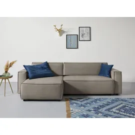 INOSIGN Ecksofa »Marva L-Form«, incl. Bettfunktion und Bettkasten, Federkern, grau