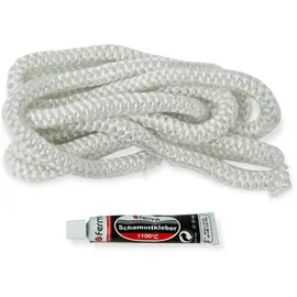 Fermit Dichtschnur, Türdichtung Fermit Glasfaser-Rundschnur-Set Ø 10mm mit Dichtschnurkleber bis 1100 °C