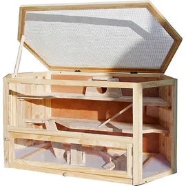 Wiltec Nagerkäfig XXL 3 Etagen 115 x 60 x 58 cm braun