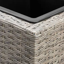 Casaria Deuba Poly Rattan Blumentopf Wasserabfluss Innentöpfe Creme