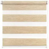 Doppelrollo Doppelrollo Natur, Rikmani, Klemm- oder Schraubmontage beige 95 cm x 150 cm