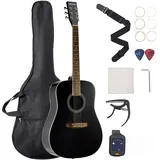 Vevor Dreadnought Akustik Gitarre, 41 in / 1041,4 mm, Anfängerpaket Erwachsene, Schwarz