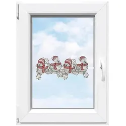 Scheibengardine STICKEREIEN PLAUEN "Wintervögel" Gr. 1, rot (weiß, rot), B:41cm H:12cm, Polyester, Gardinen, Fensterdekoration "Wintervögel"