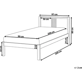 Beliani Vannes 90 x 200 cm Hellbraun