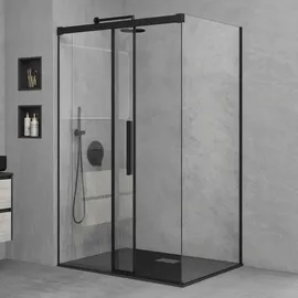 Mai&Mai Ravenna12K Duschkabine mit Schiebetür 90 x 100 cm Schwarz Sicherheitsglas