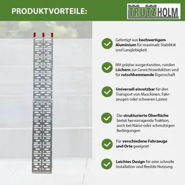 Trutzholm Auffahrrampe 228 cm 340 kg klappbar Aluminium gelocht silber 1 St.