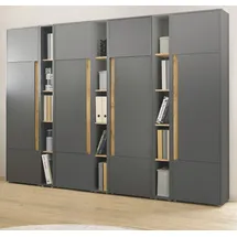 furn.design Center Aktenschrank 260 x 40 x 200 cm grau