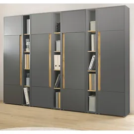 furn.design Center Aktenschrank 260 x 40 x 200 cm grau