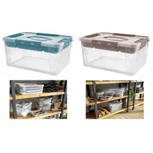 KEEEPER Aufbewahrungsbox 29 x 19 x 12,4 cm 4-tlg. transparent/taupe