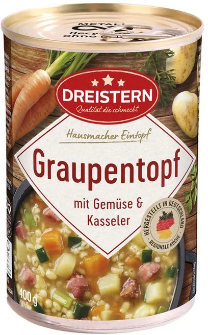 DREISTERN Graupentopf mit Gemüse & Kasseler