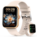 Smartwatch Damen, Fitness Tracker 1.83 Voll Touchscreen Fitnessuhr Damen, 37 Sportmodi Aktivitäts Tracker, Schrittzähler, Herzfrequenzmesser, Smartwatch Herren mit Telefonfunktion für Android iOS