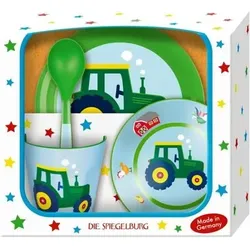 DIE SPIEGELBURG 18258 Geschenkset Kindergeschirr Traktor (Wenn ich mal groß bin), 4-teilig