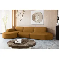 kaiser möbel Ecksofa Designer, Sofa L form MODENA stoff Poso Senffarbe Links