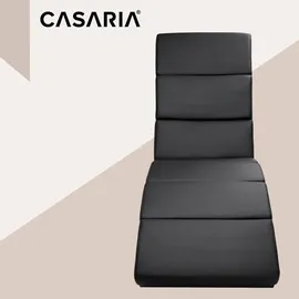 CASARIA Relaxliege London Kunstleder 186 x 89 x 55 cm Schwarz mit Massage und Heizfunktion
