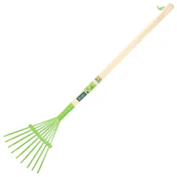 Laubrechen für Kinder, mit Holzstiel, für kleine Hände, mit Aufhängeseil, 81,5cm