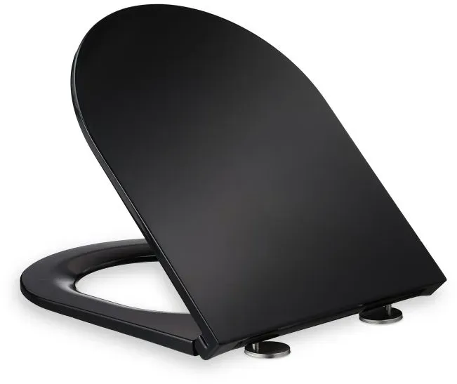 Relaxdays Toilettendeckel mit Absenkautomatik Schwarz