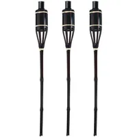 Sunny Garden Bambusfackel-Set 60 cm Schwarz 3-teilig