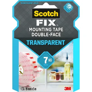 Scotch FIXTM TRANSPARENT doppelseitiges Klebeband 19,0 x 5,0 m, 1 Rolle