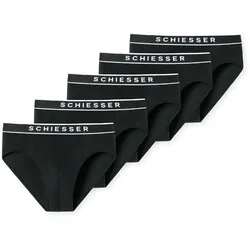 SCHIESSER Herren Slips, 5er Pack - Serie "95/5", Rio-Slips, Logobund Schwarz L