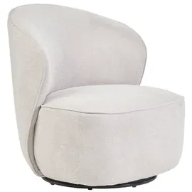 miliboo Design-Drehsessel aus beigem Stoff mit strukturiertem Samteffekt AMBER