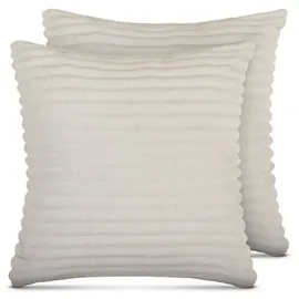 BestLivings Sofakissen Cord Optik Creme 40 x 40 cm (2er Pack