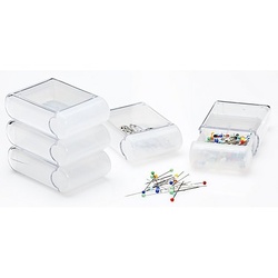 buttinette Aufbewahrungsboxen, Größe: 4,5 x 7,5 x 2,5 cm, Inhalt: 5 Stück