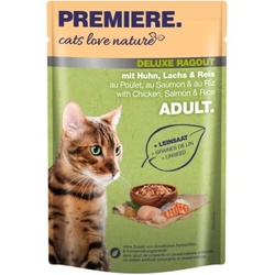 PREMIERE cats love nature Deluxe Ragout mit Huhn, Lachs & Reis 24x100 g