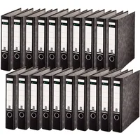 Leitz Qualitäts-Ordner 180° ohne Schlitze, 20er Pack, A4, Schwarz,
