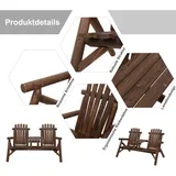 Gartenbank Mit Tisch, Gartenmöbel, Bank, 2 Stühle, Massivholz, Braun, 157 X 88 X 103 Cm