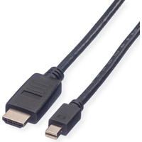 Value Mini DisplayPort Kabel, Mini DP-HDTV, ST/ST, schwarz, 2