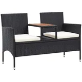 furnicato Gartenbank 143 x 60 x 70 cm Schwarz