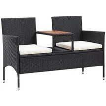 furnicato Gartenbank 143 x 60 x 70 cm Schwarz