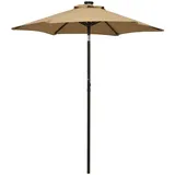 vidaXL Sonnenschirm mit LED-Beleuchtung 200 x 211 cm Taupe