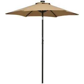 vidaXL Sonnenschirm mit LED-Beleuchtung 200 x 211 cm Taupe