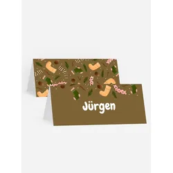 Tischkarten zur Weihnachtsfeier selbst gestalten mit Spruch und Fotos im Onlinedesigner bei Meine-Kartenmanufaktur.de