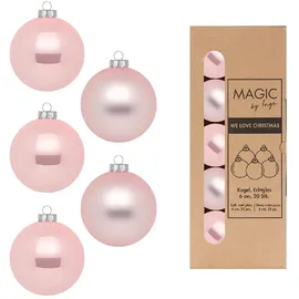 Holly & Jolly 20 Weihnachtskugeln 6cm Glas Christbaumkugeln Weihnachtsbaumkugeln Set rosa Mix