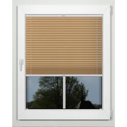 Plissee INDEKO "simple", braun (cappuccino, weiß), B:41cm H:220cm, Obermaterial: 94% Polyester, 6% sonstige Fasern, Plissees, nach Maß