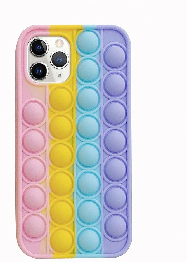 Bubble Phone Case, 3D Soft Stress Relief Fidget Toys Bubble Zappeln Sensory Toy Silikon Stoßfeste Schutzhülle Hülle Kompatibel mit iPhone X/XS, XS Max, 11, 11Pro, 11 Pro Max, 12/12 Pro, 12 Pro Max