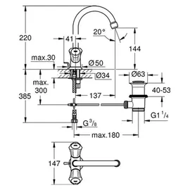Grohe Costa Zweihandmischer chrom 21375001