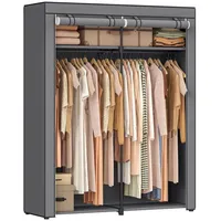 Songmics Garderobe mit 2 Kleiderstangen, 140 x 43 x