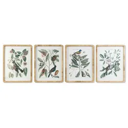 Bild DKD Home Decor 50 x 2,5 x 65 cm Shabby Chic Botanische Pflanzen (4 Stücke)