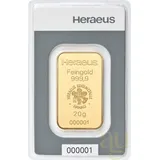 20 Gramm Goldbarren Heraeus